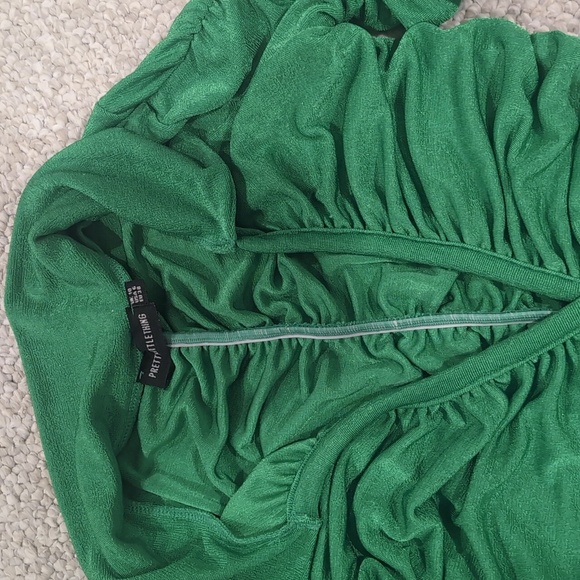 PLT Green Acetate Slinky Long Sleeve Ruched
Midaxi Shirt Dress - Picture 6 of 8